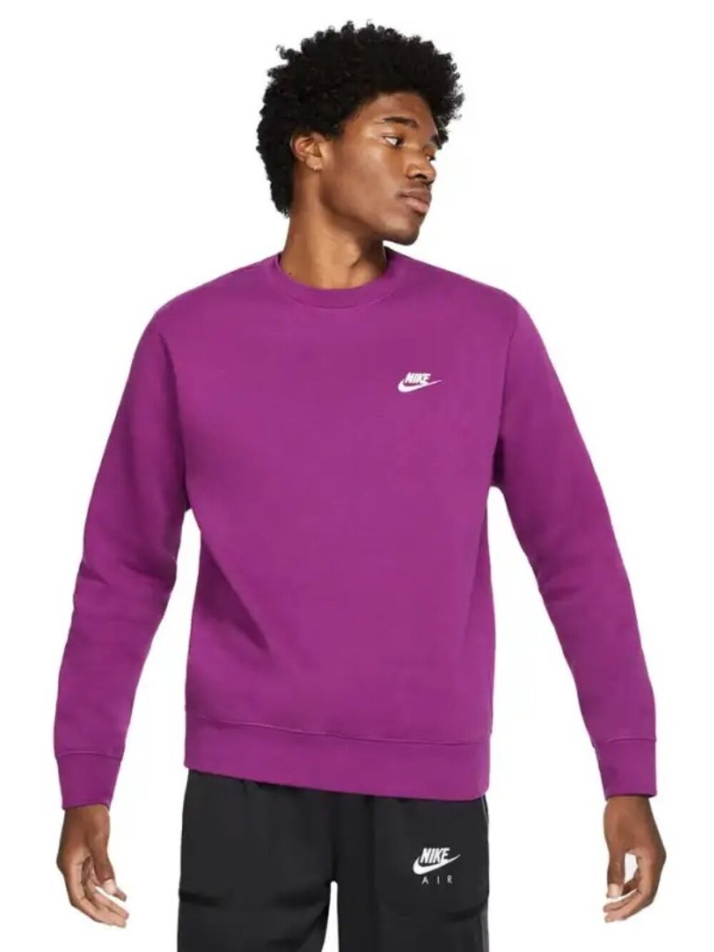 Nike Sportswear Club Fleece Men's Crew Crewneck Pullover Sweatshirt Purple